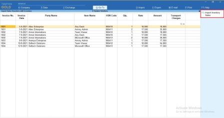 Import Sales Voucher From Excel to Tally